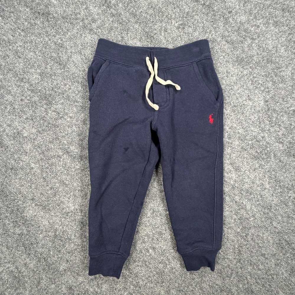 Polo Ralph Lauren Kids Navy Blue Fleece Joggers Sweatpants Size 3 3T 0527